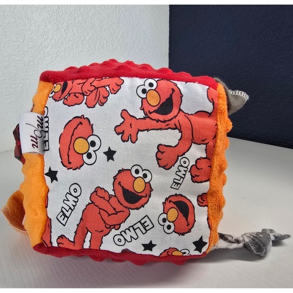 Handmade Other - Elmo Sesame Street Baby Block Plush Toy Soft Stuffed Sensory Activity Teether